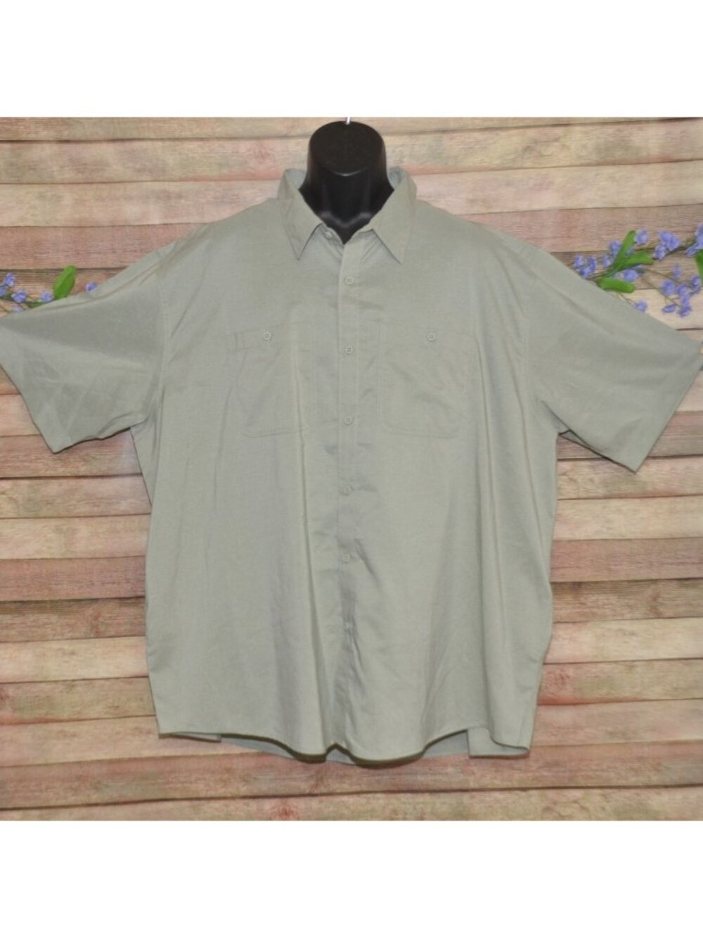 Wrangler Mens Green Quick Dry Performance Outdoor Fishing Hiking Shirt Size 3XL